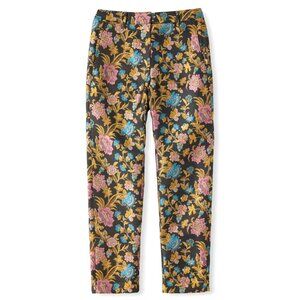 J. Peterman Floral Jacquard Evening Trousers Pant Black Pink Size 0